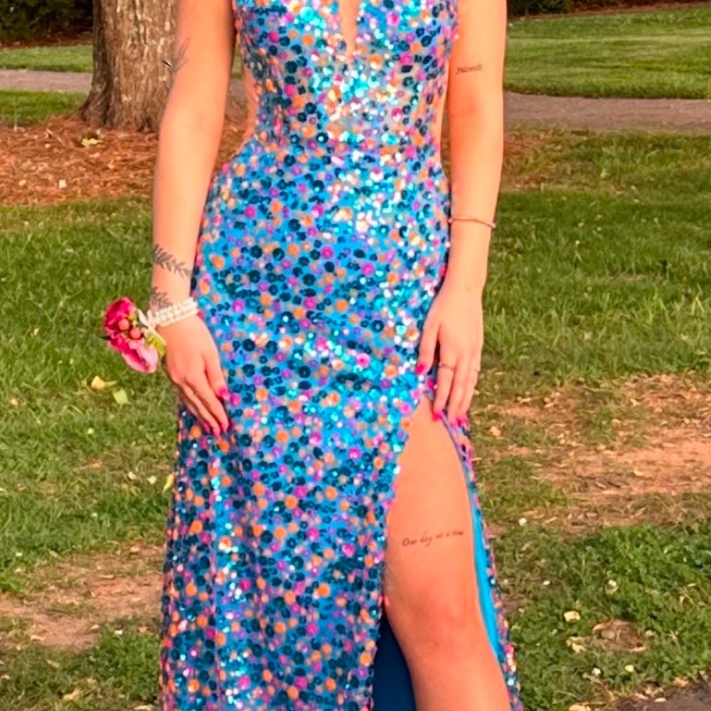 Sequin Blue Evening Dress